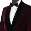 Men’s Maroon Vintage Velvet Smoking Jacket with Shawl Collar Dinner Jacket3