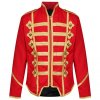 Men’s Military Army Gold Hussar Drummer Officer Music Festival Parade Jacket