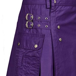 Men’s Purple Utility Kilt Made in 100% Cotton