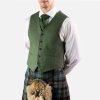 Men’s Scottish Lovat Green Wool Argyle Kilt Jacket With Waistcoat Wedding Jacket2