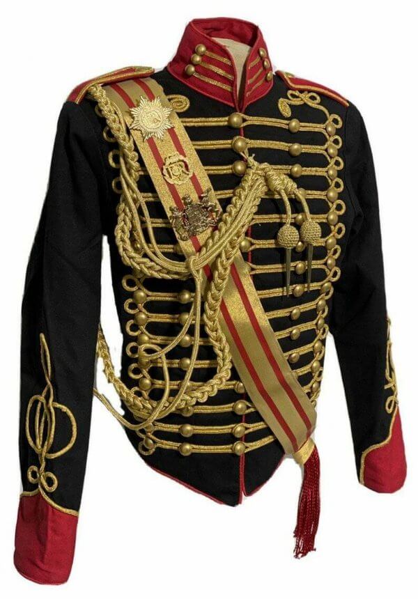 New 5 pcs men’s Black Jacket Ceremonial Hussar Officers with Aiguillette