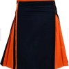 New Great Scottish Black And Orange Hybrid Kilt For Men2