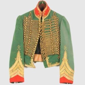 New Men’s Green FRENCH HUSSAR Military Jacket, French green hussar jacket