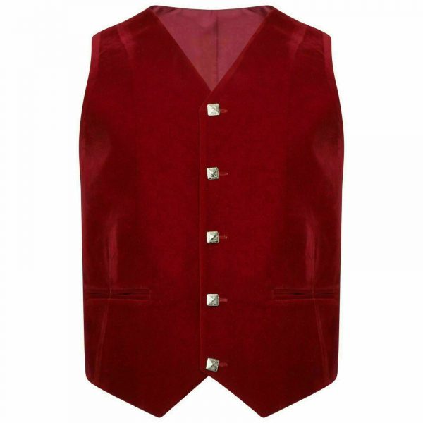 New Men’s Velvet Scottish Highland Argyle kilt Jacket & Vest 100% Polyester3