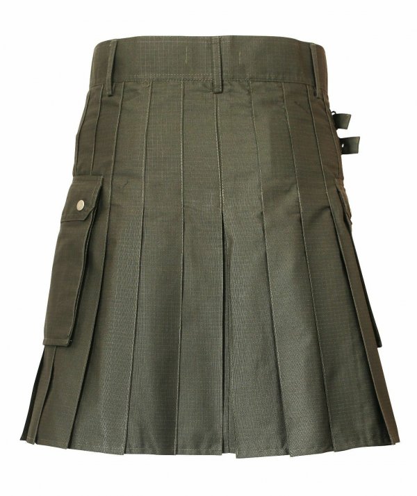 New Scottish Men Tactical Utility Kilts Dark Green1