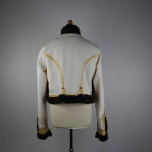 New White 5th Hussar Pelisse Men’s Fashion Military Braiding Jacket Fast Ship