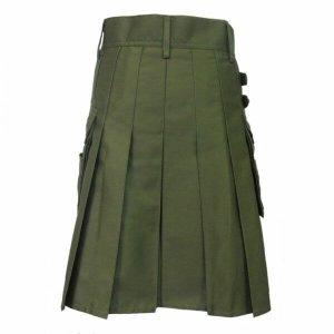 Olive Green Heavy Cotton Utility Wilderness Kilt