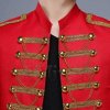 Red Mens Military Uniform Hussar Jacket Artillery Stage Drummer Formal Dress Coat1