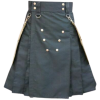 Scottish Black Utility Kilt Detachable Khaki Pocket