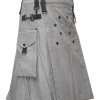 Scottish Modern Custom Grey Kilt Fashion Utility Kilts For Men1