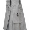 Scottish Modern Custom Grey Kilt Fashion Utility Kilts For Men2