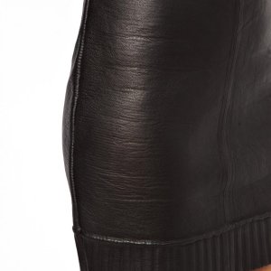 Unique Jaunt Lambs Leather Skirt with Bonded Knit Lining