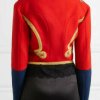 Women’s Red Embellished Wool-felt Military Officer Jacket1