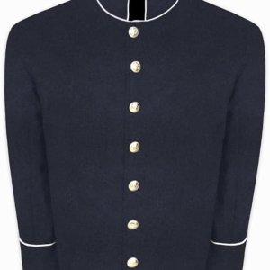 Civil War Men's Navy Blue Wool Shell jacket With Piping Trim