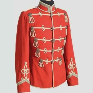 Men's Red British Military Uniforms (1718-1918) Hussar Jacket