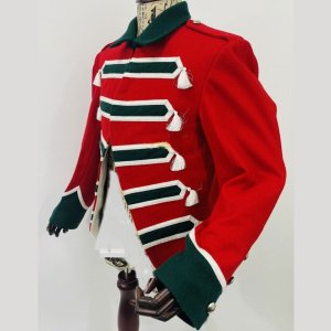 New 1776s 105th Regiment Of Foot Volunteers Of Ireland Red Wool Jacket