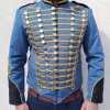 Sky Blue hussar jacket parade jacket mens military jacket army drummer musician jacket