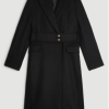 Italian Manteco Wool Blend Tailored Belted Midi Coat