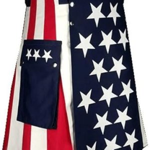 American Flag Kilt - Scottish American Flag Hybrid Kilt for Men's