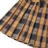 Women’s Elastic Waist Plaid Pleated Skirt Tartan Skater School Uniform Mini Skirts