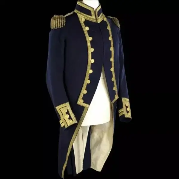 Navy Blue Regency Military Uniform Men’s Jacket ,Admiral coat, Military regency