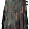 Men’s Camo Utility Combat Kilt Punk Goth Style with Pockets – Adjustable Strap, Pleated Kilt