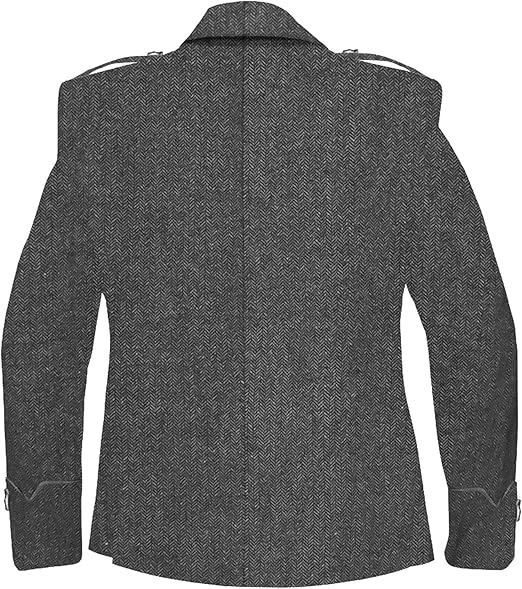 Scottish Tweed Argyle Kilt Jacket with 5 Button Vest – Premium Quality 15 Oz Wool Fabric