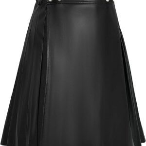 Mens Scottish Utility Kilts Vintage Gothic Pleated Skirts Vintage Traditional Leather High Waist Kilts