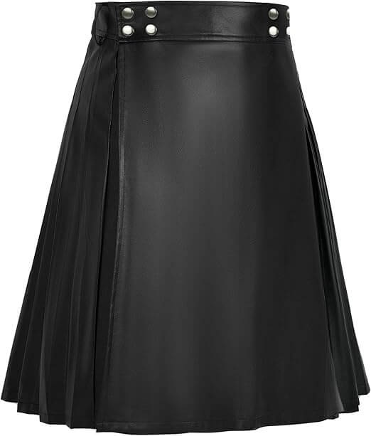 Mens Scottish Utility Kilts Vintage Gothic Pleated Skirts Vintage Traditional Leather High Waist Kilts