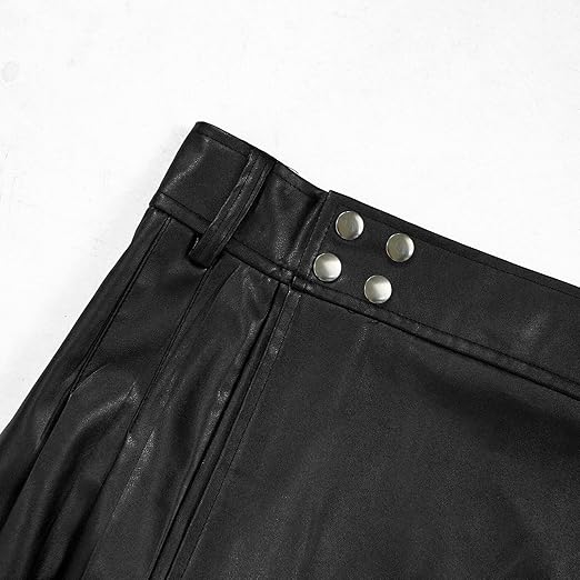 Mens Scottish Utility Kilts Vintage Gothic Pleated Skirts Vintage Traditional Leather High Waist Kilts