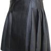 Mens Scottish Utility Kilts Vintage Gothic Pleated Skirts Vintage Traditional Leather High Waist Kilts