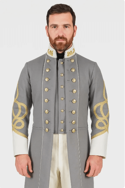 Men’s Double-Breasted General Officer Frock Coat – Civil War Military Style Jacket
