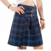Dual-Buckle Plaid Mini Skirt