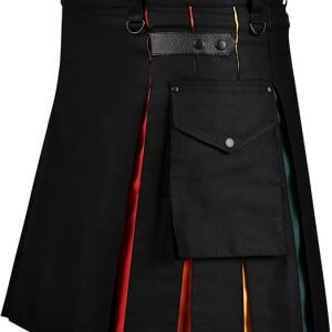 Hybrid Utility Kilts for Men Scottish Traditional Kilt with Flashes