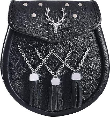 Sporran Kilt For Men Premium Leather Quality Traditional Scottish Kilt With Chain Belt Kilt