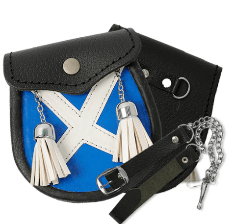 Babies Kilt Saltire Sporran With 2 Tassels & Belt