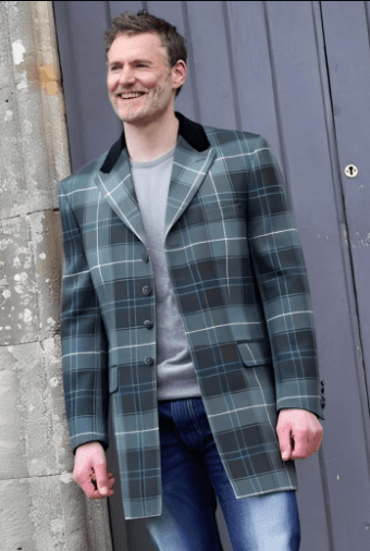 Men’s Mid-Thigh Length Tartan Jacket