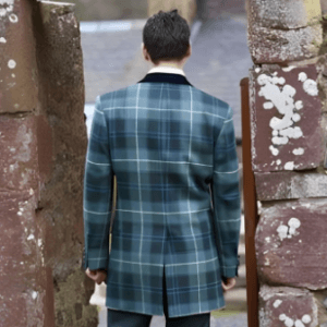 Men's Mid-Thigh Length Tartan Jacket