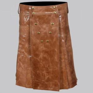 Premium Two-Tone Leather Kilt for Men
