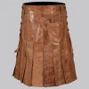 Premium Two-Tone Leather Kilt for Men