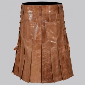 Premium Two-Tone Leather Kilt for Men