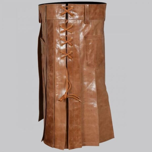 Premium Two-Tone Leather Kilt for Men
