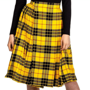 Tartan Pleated Midi Skirt