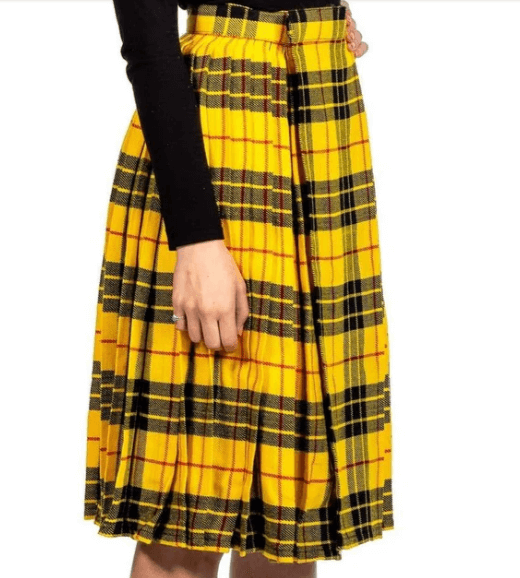 Tartan Pleated Midi Skirt