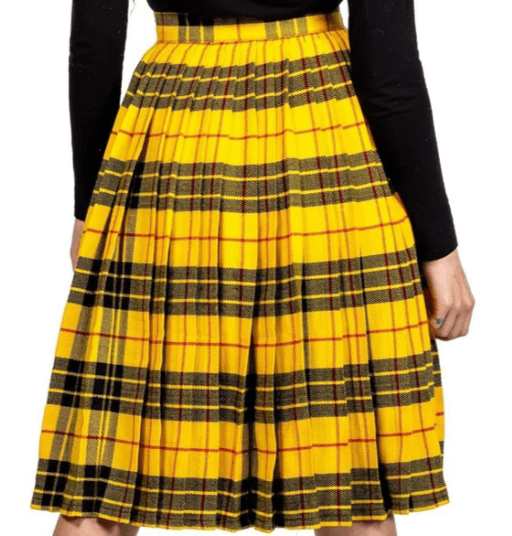 Tartan Pleated Midi Skirt