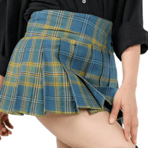 Plaid Pleated Mini Skirt